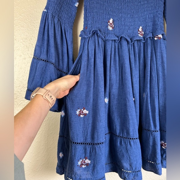 Free People Counting Daisies Dress In Blue - Picture 4 of 7